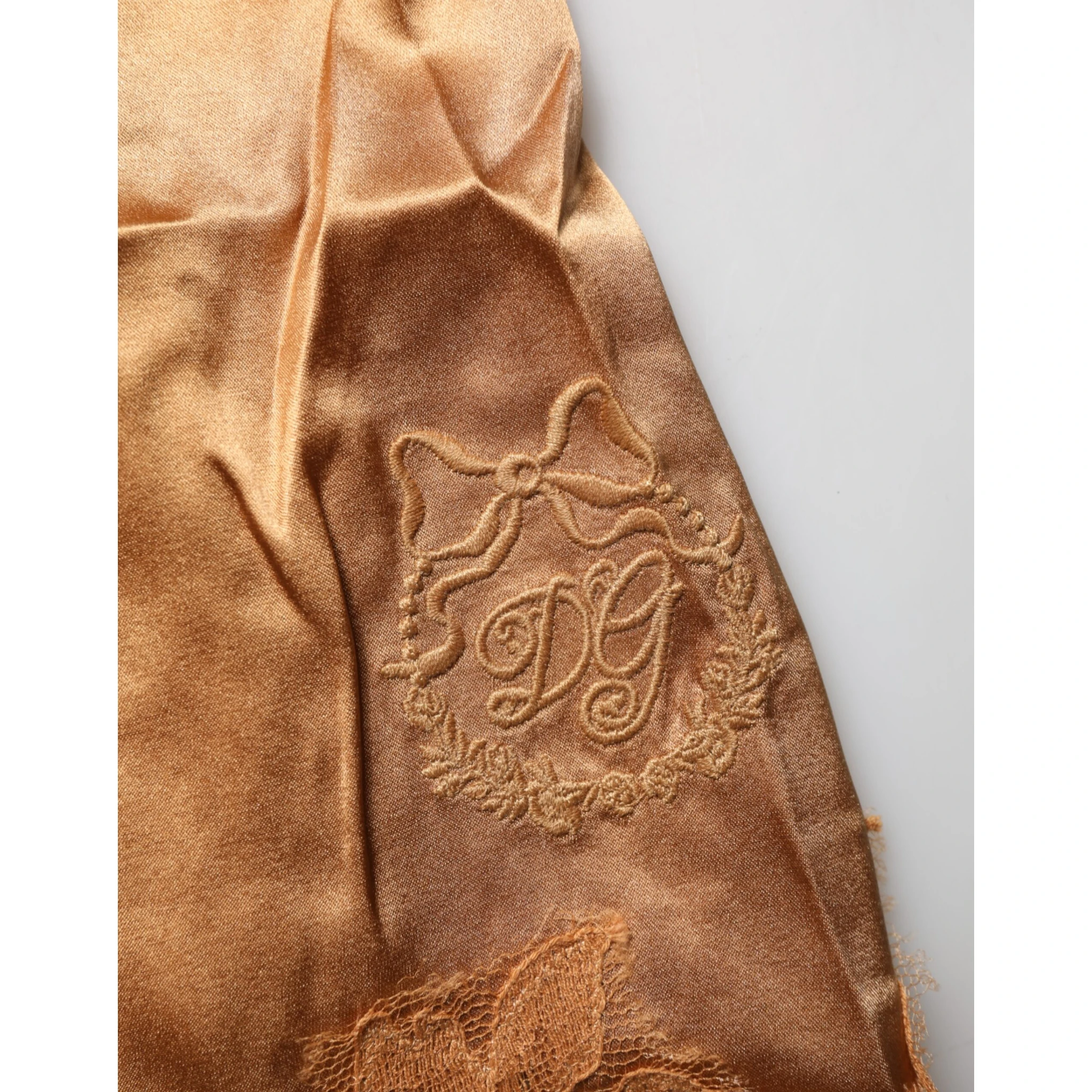 Brown Floral Lace Silk Satin Tank Lingerie Underwear