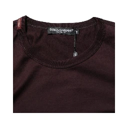 Brown Logo Plaque Cotton Crew Neck T-shirt
