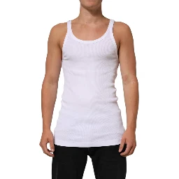 White Sleeveless Round Neck Tank Top T-shirt