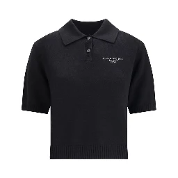 Black Wool Polo Shirt