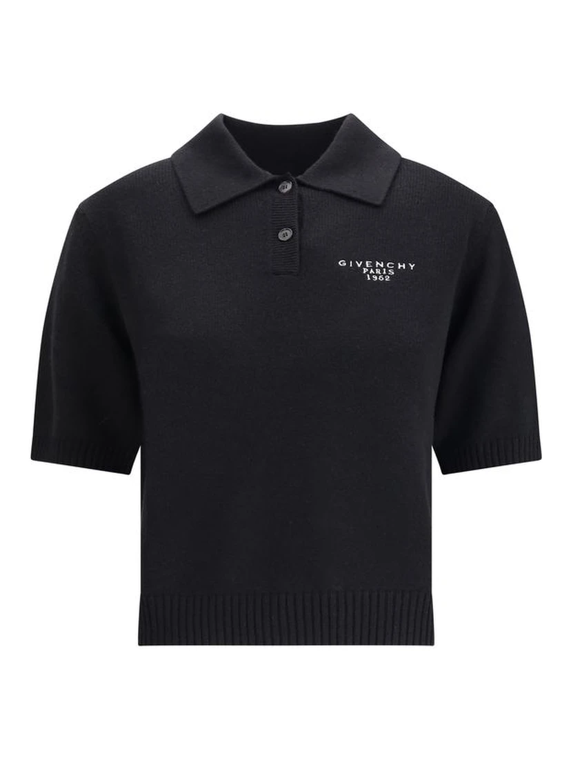 Black Wool Polo Shirt