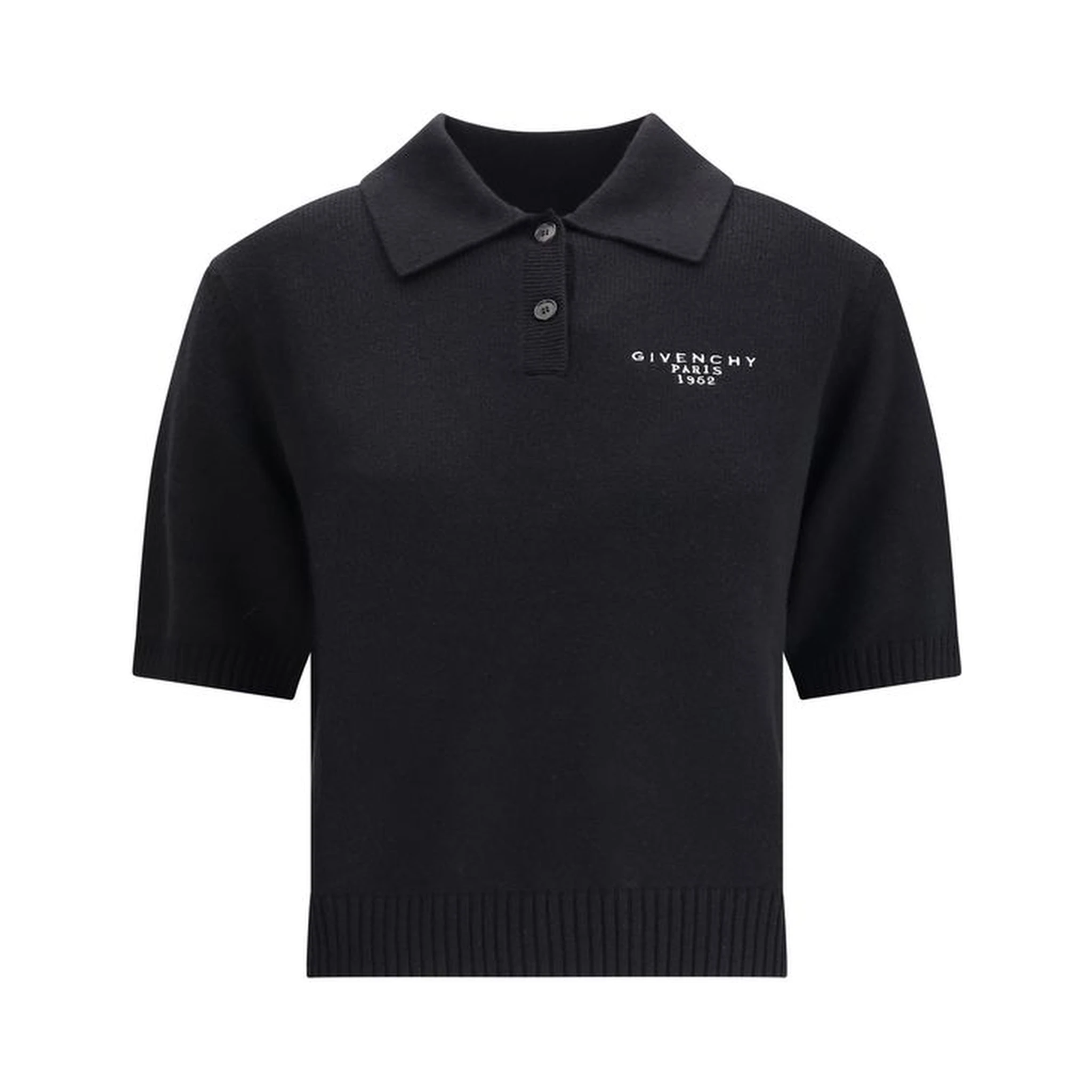 Black Wool Polo Shirt