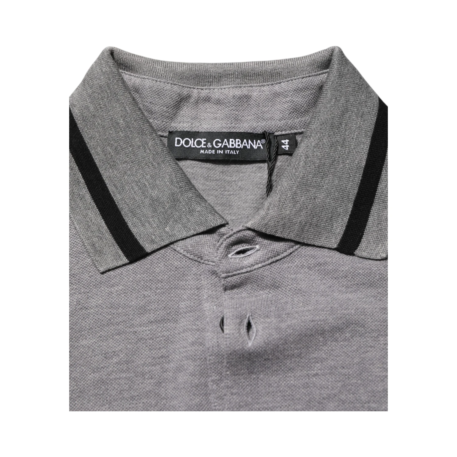 Gray Logo Embroidery Collared Polo T-shirt