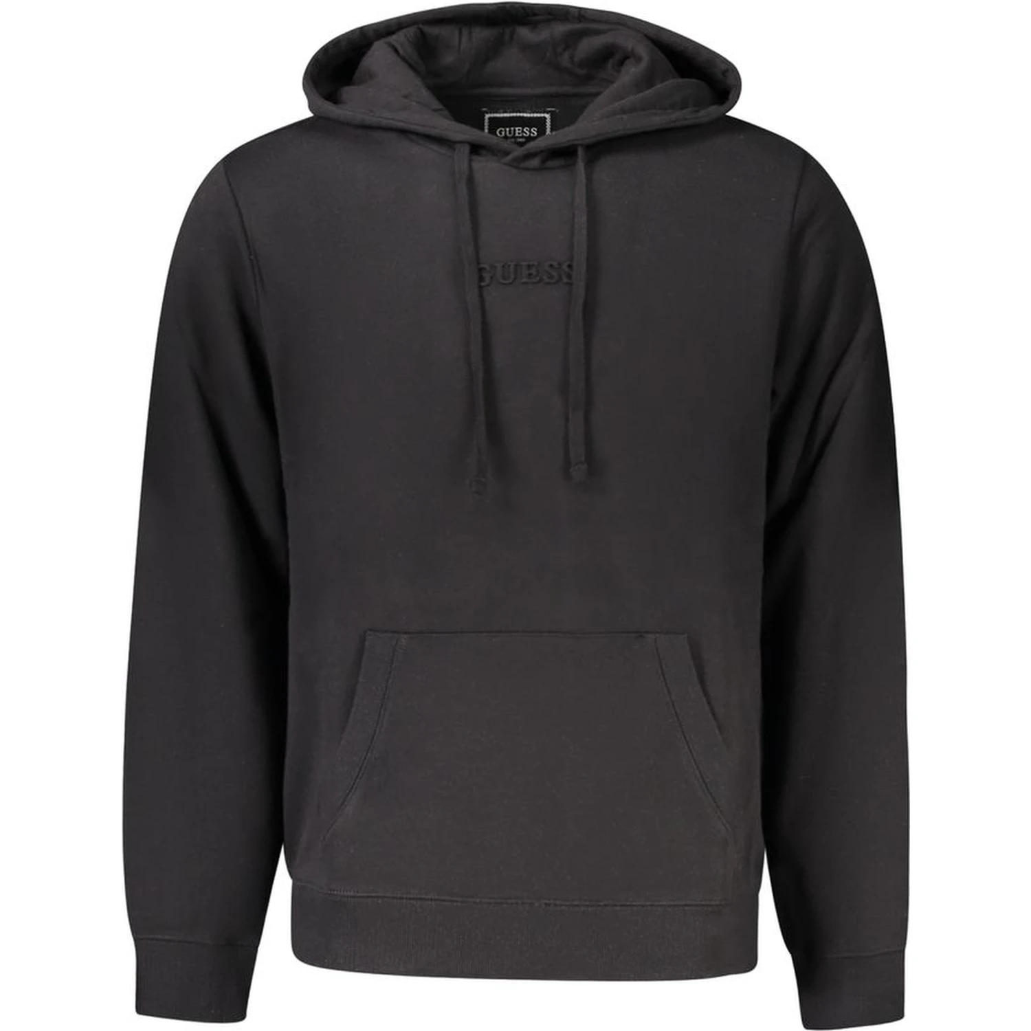 Black Cotton Men Hoodie