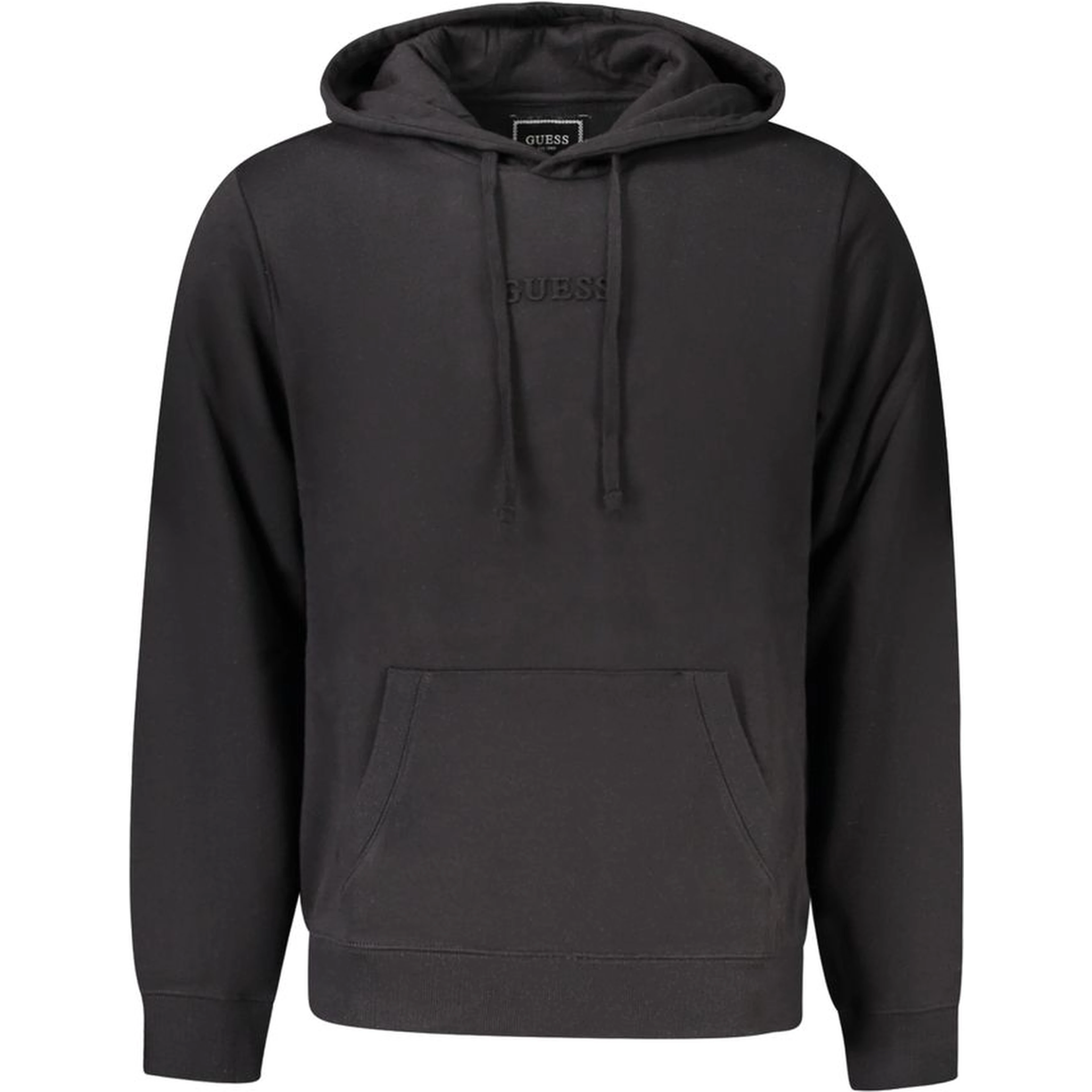 Black Cotton Men Hoodie