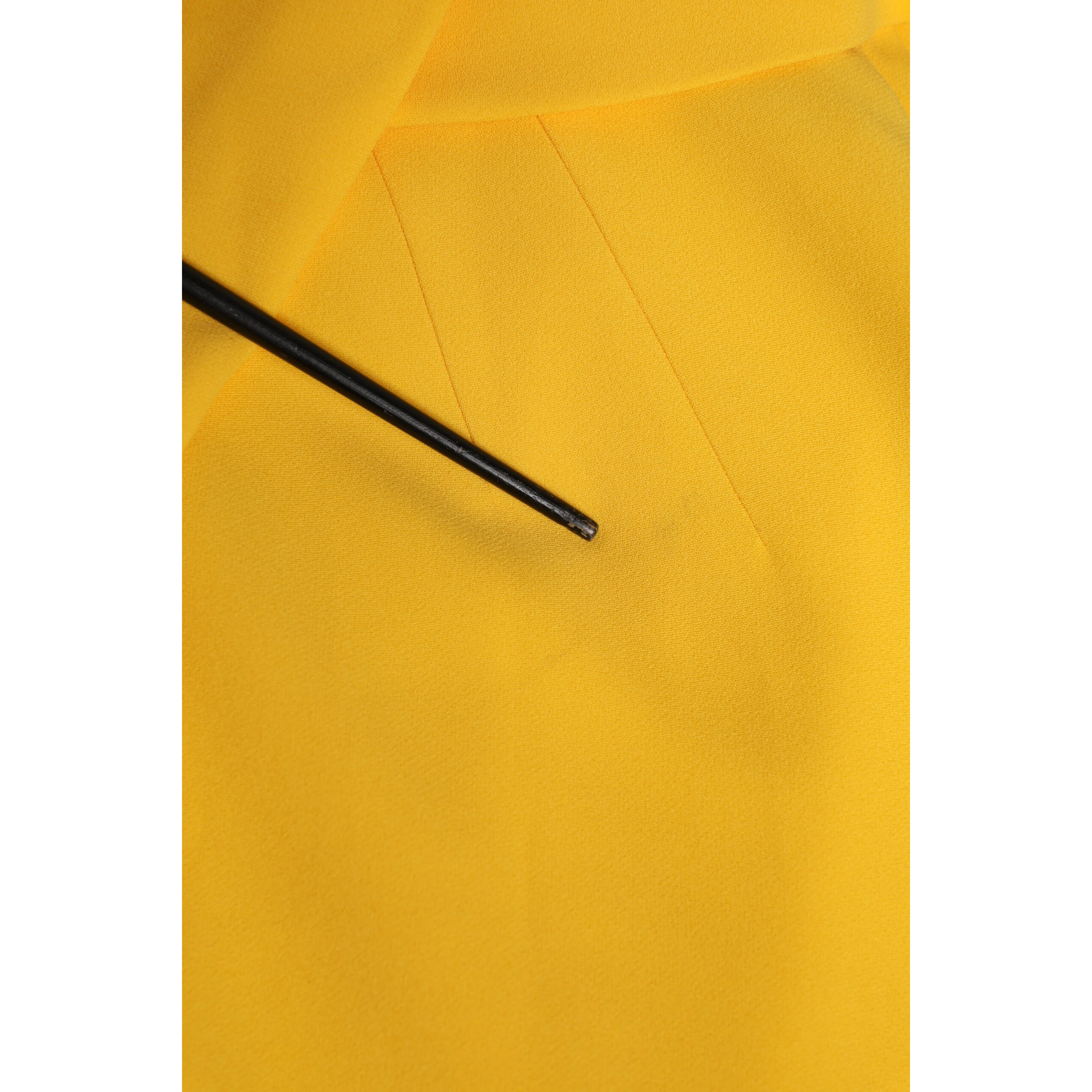 Yellow One Shoulder Side Slit Sheath Dress