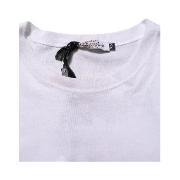 White Angel Print Cotton Men Crew Neck T-shirt