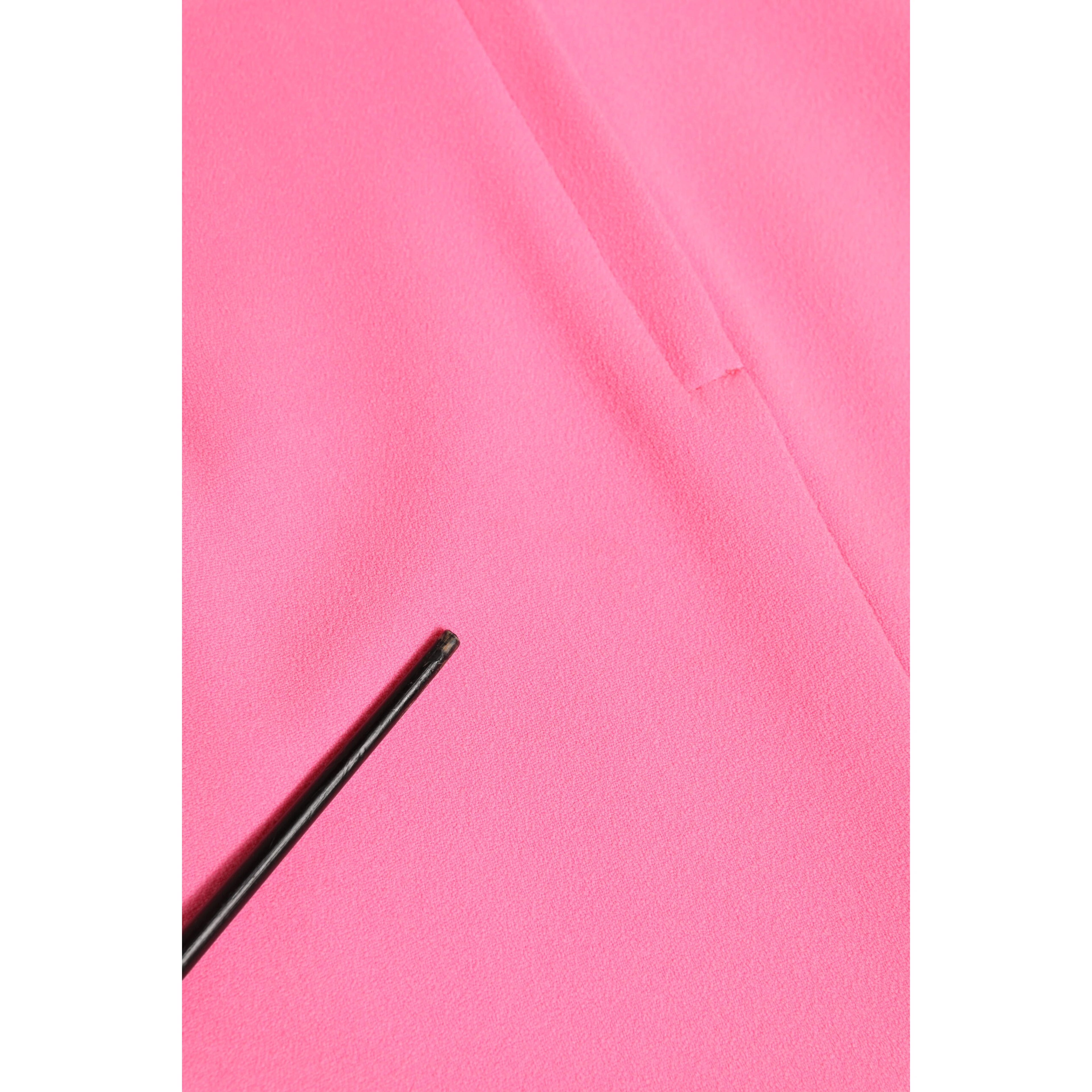 Pink Polyester Long Sleeves Sheath Midi Dress