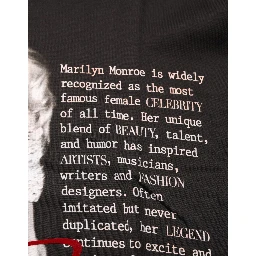 Black Marilyn Monroe Cotton Crew Neck T-shirt