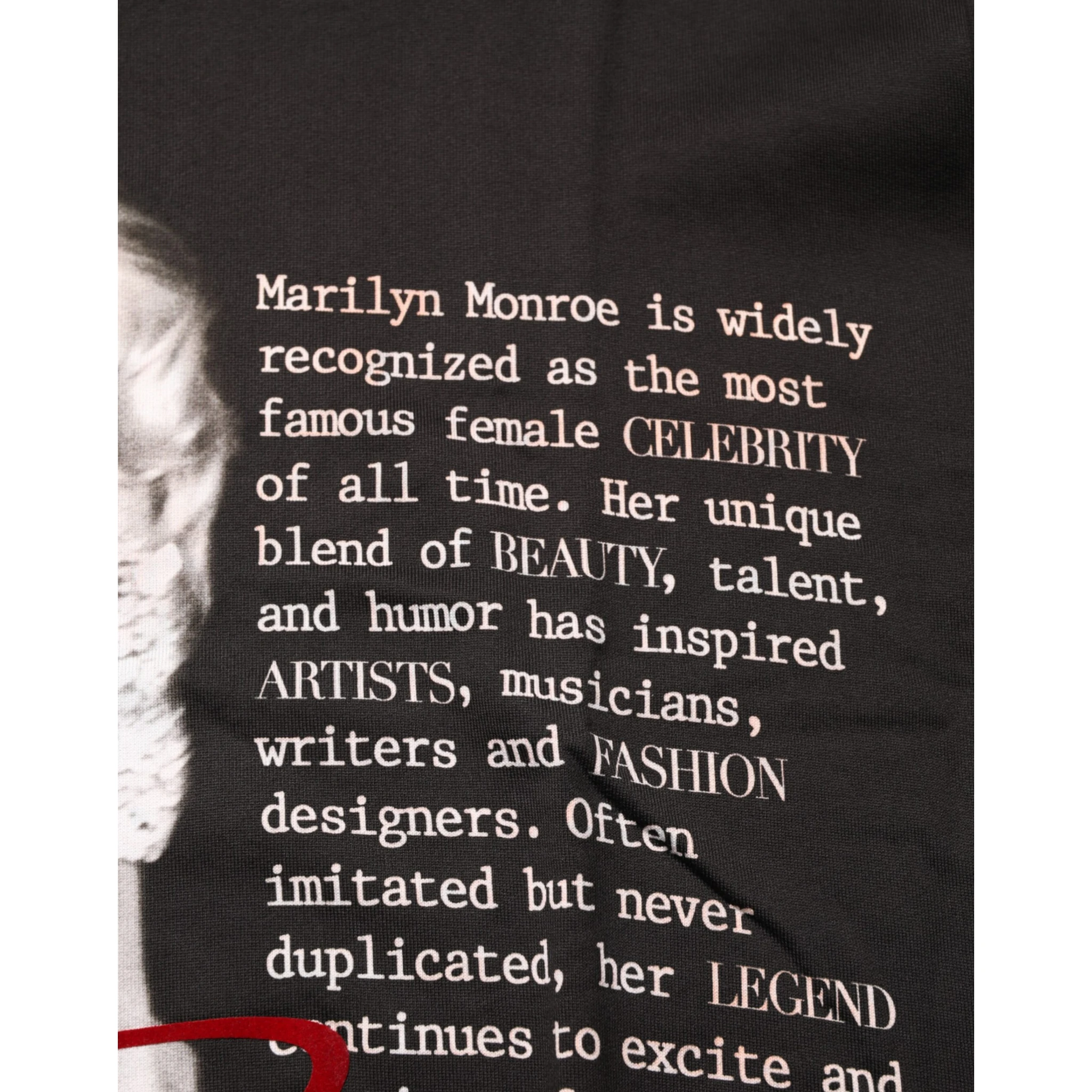 Black Marilyn Monroe Cotton Crew Neck T-shirt