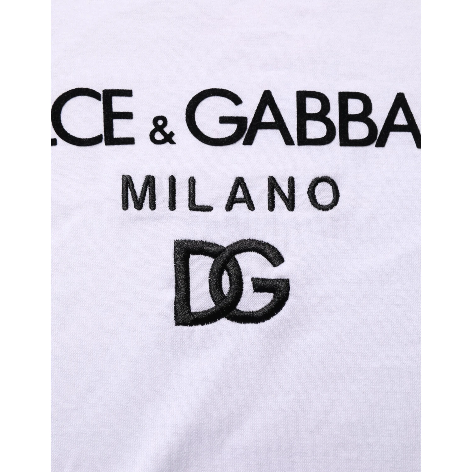 White Logo Print Cotton Men Crew Neck T-shirt