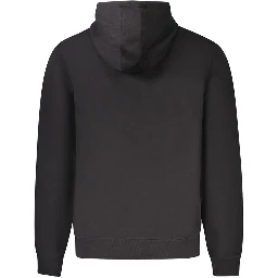 Black Cotton Men Hoodie