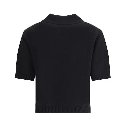 Black Wool Polo Shirt