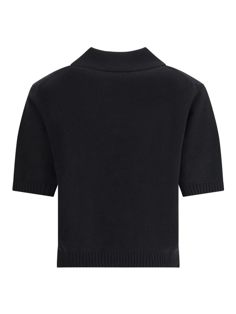 Black Wool Polo Shirt