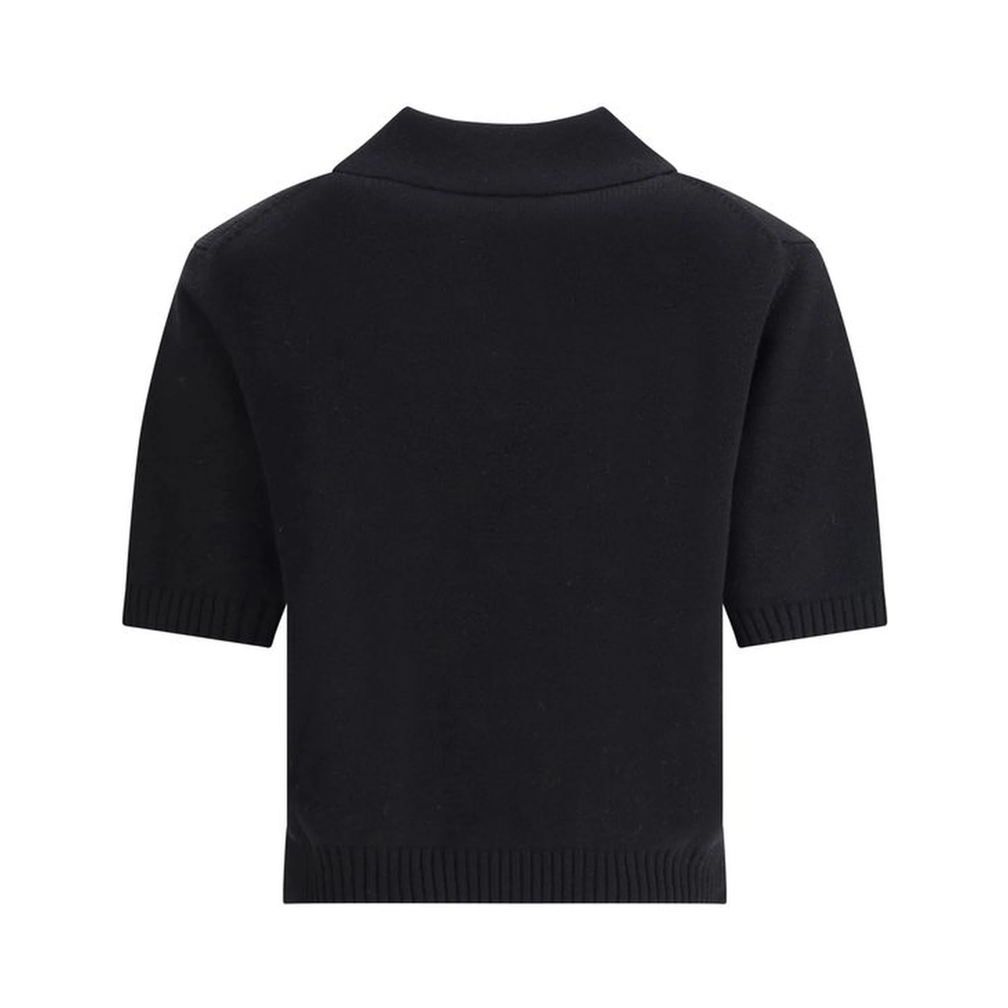 Black Wool Polo Shirt