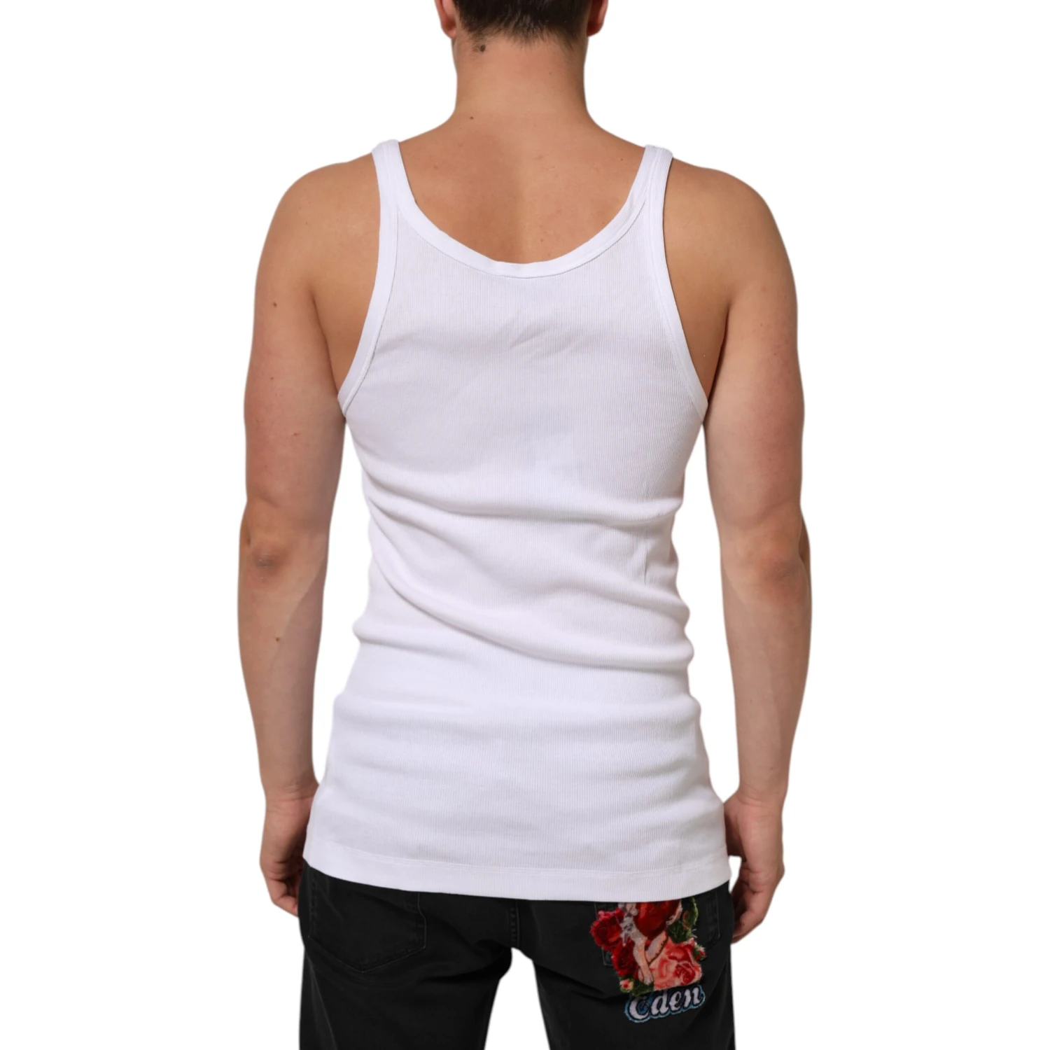 White Sleeveless Round Neck Tank Top T-shirt