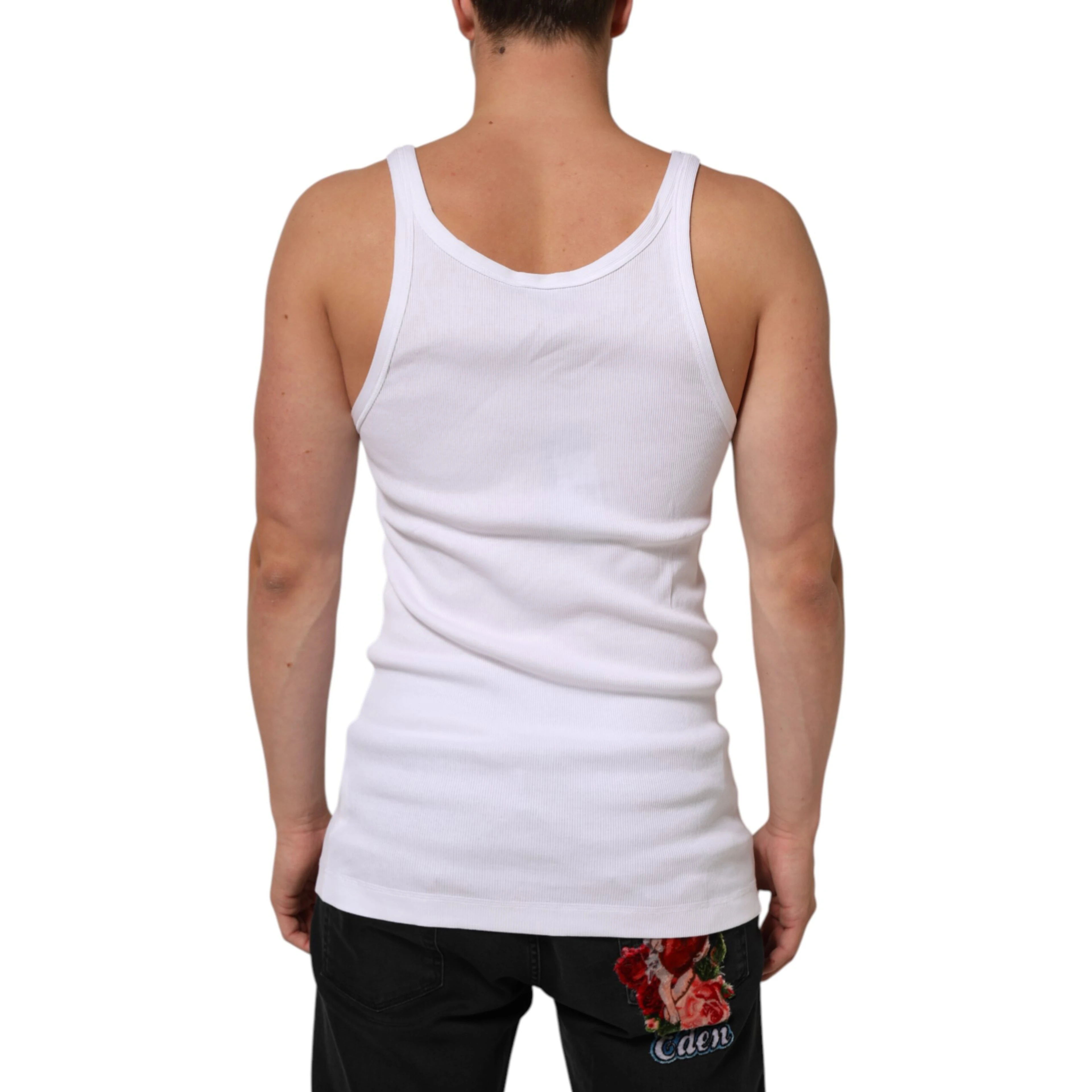 White Sleeveless Round Neck Tank Top T-shirt