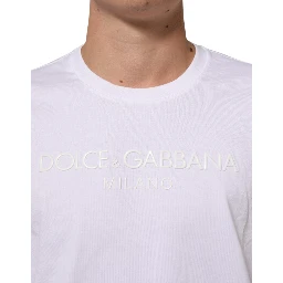 White Cotton Crew Neck Short Sleeves T-shirt