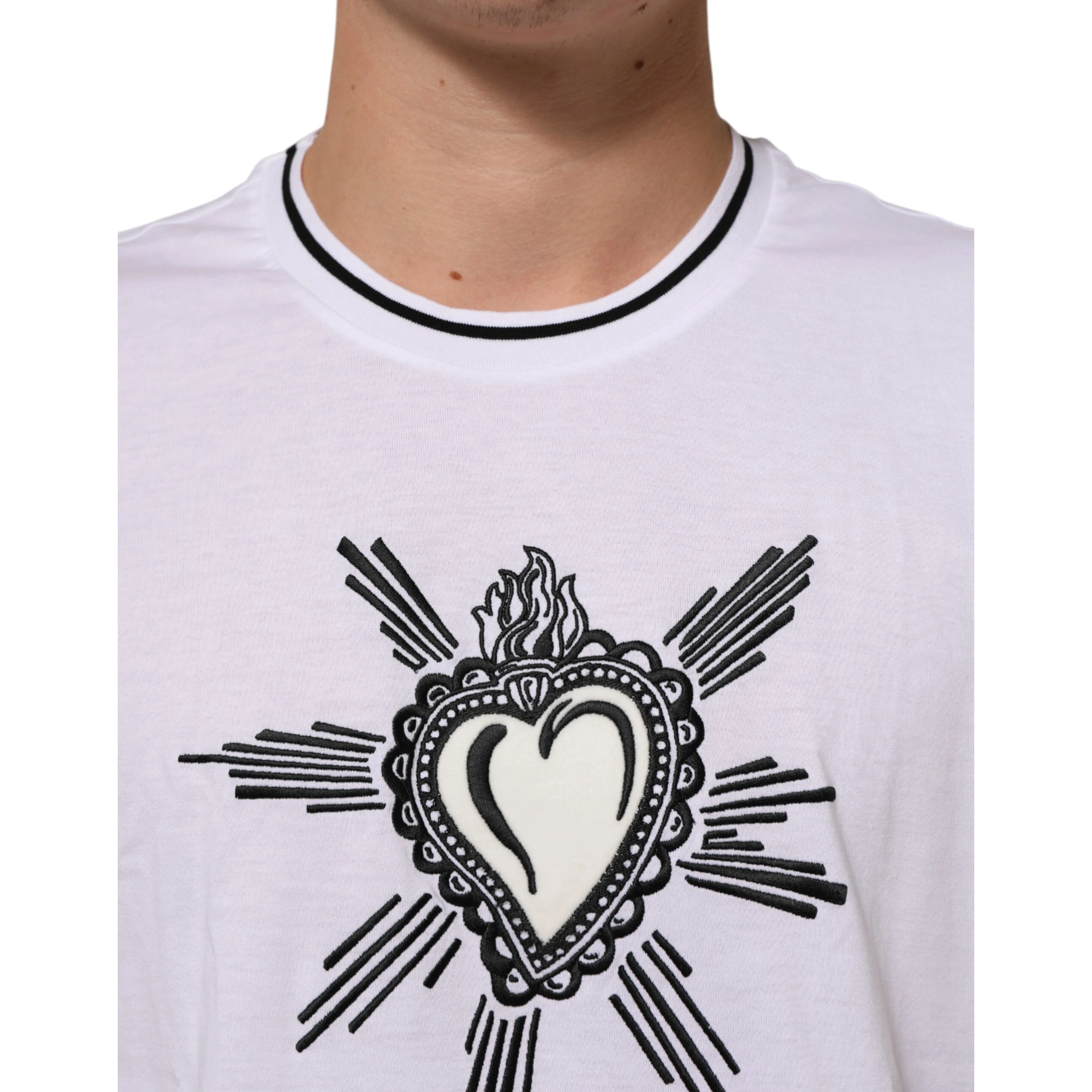 White Sacred Heart Short Sleeve Men T-shirt