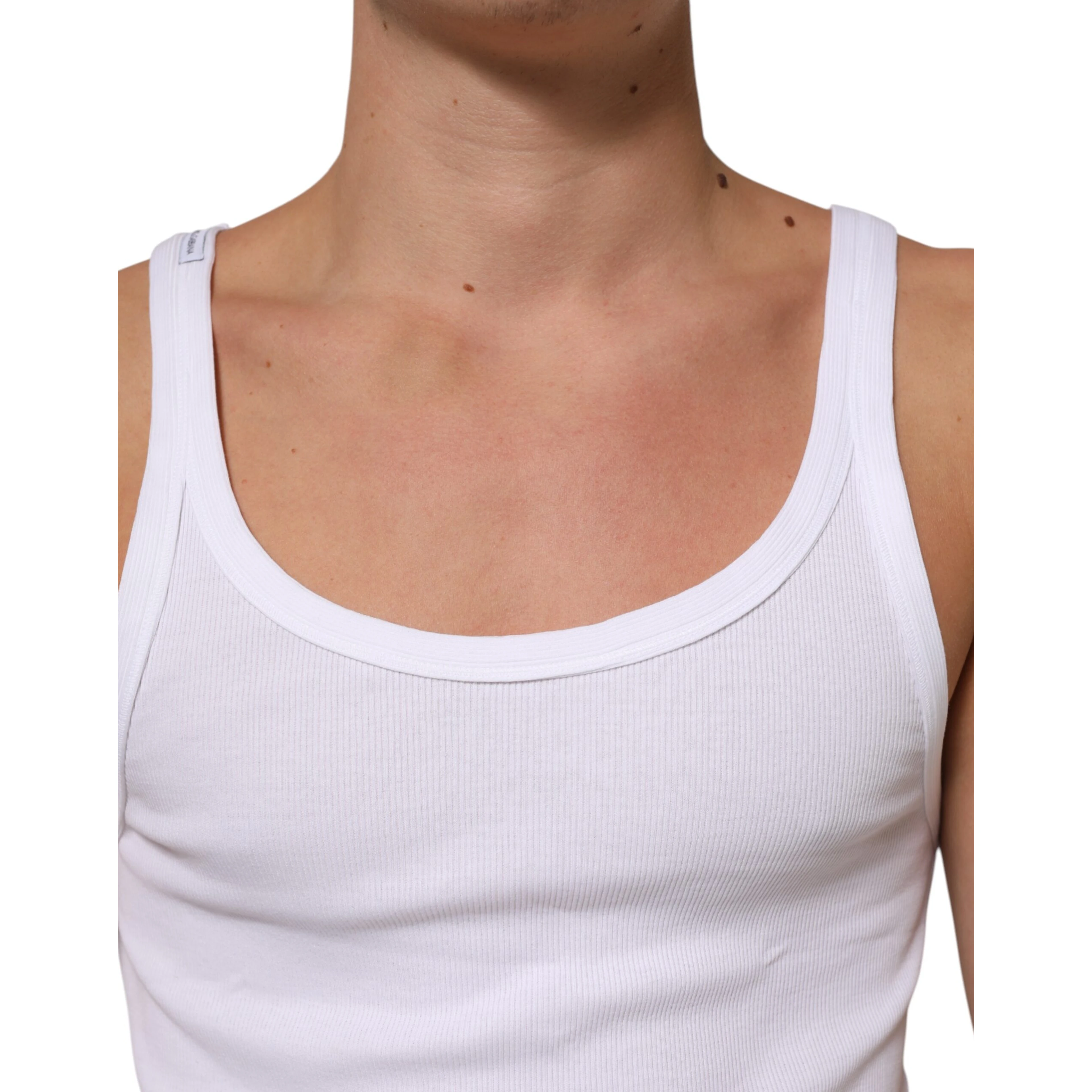 White Sleeveless Round Neck Tank Top T-shirt