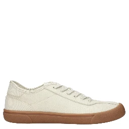 Beige Fabric Sneakers