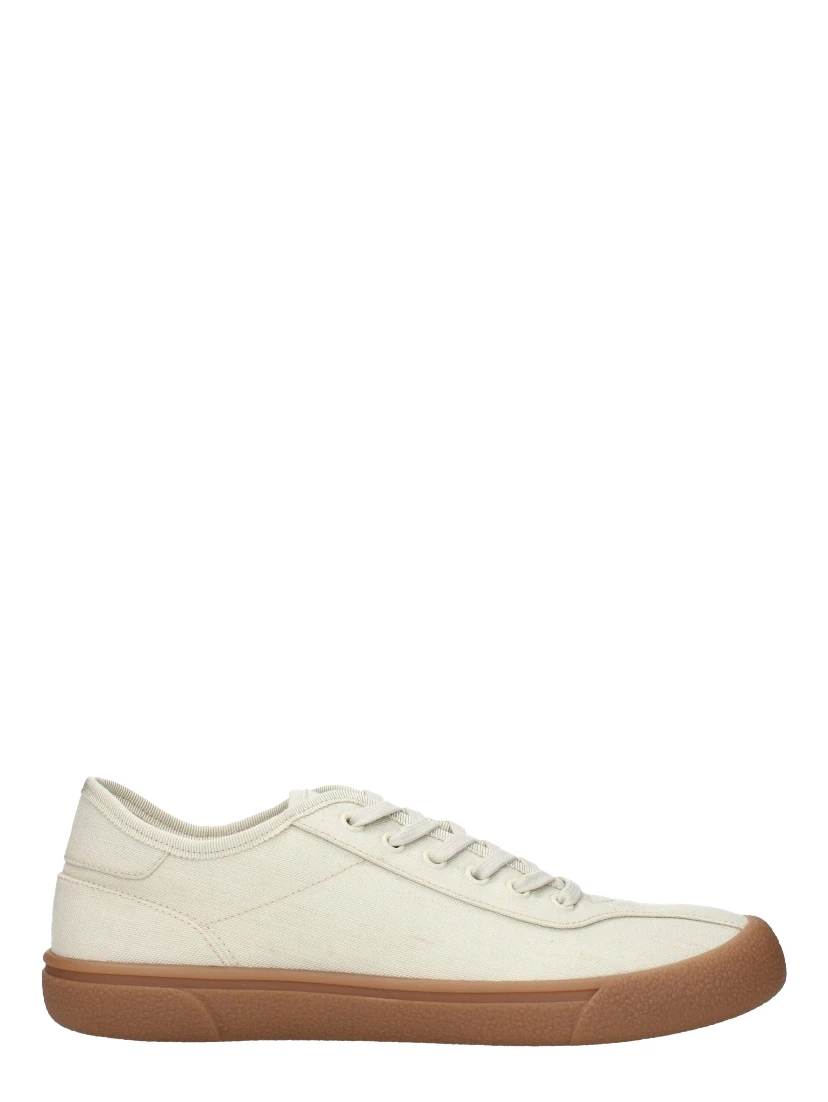 Beige Fabric Sneakers