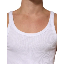 White Sleeveless Round Neck Tank Top T-shirt
