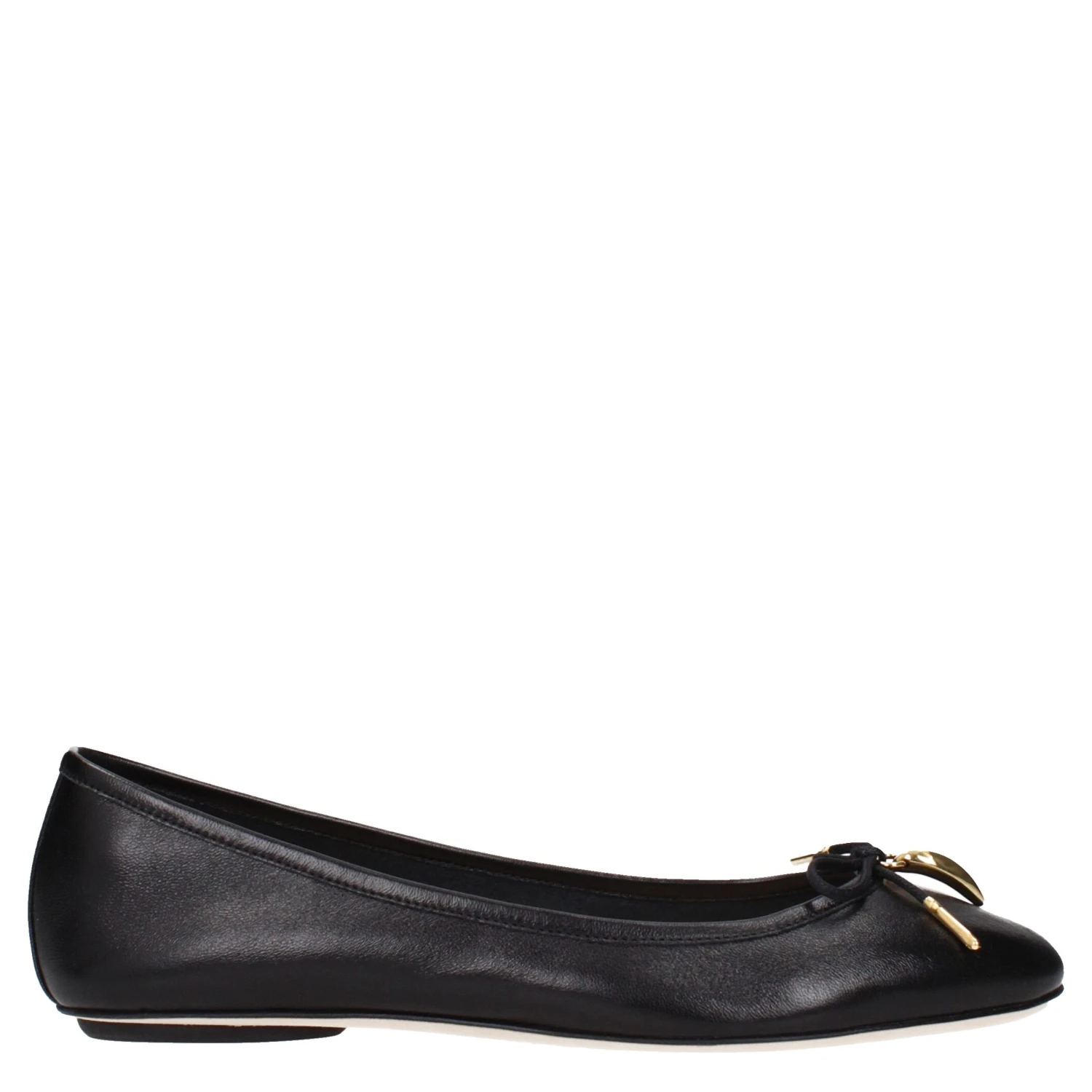 Black Leather Ballet Flats