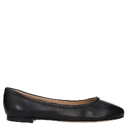 Black Leather Ballet Flats