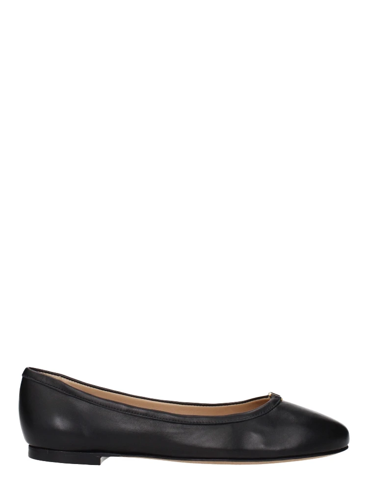 Black Leather Ballet Flats