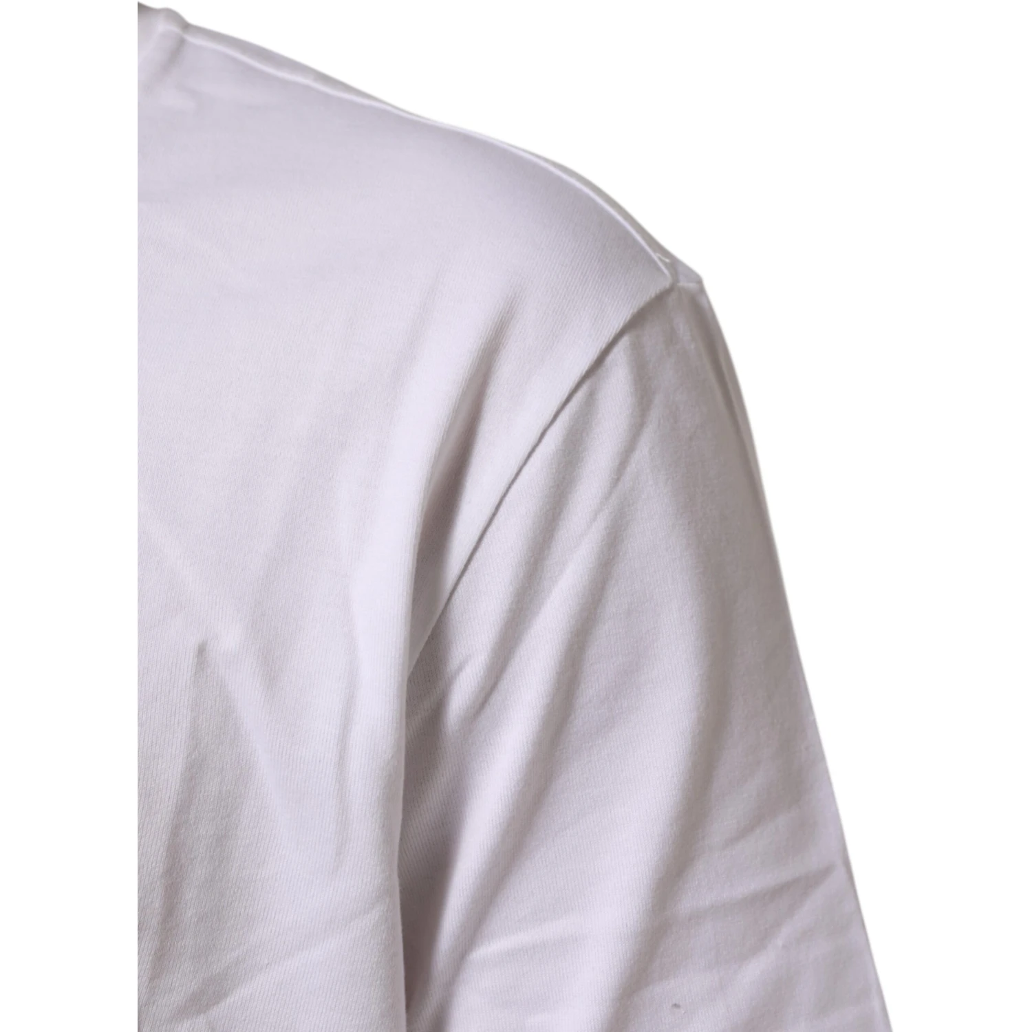 White Cotton Crew Neck Short Sleeves T-shirt