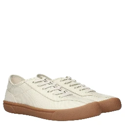 Beige Fabric Sneakers