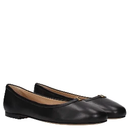 Black Leather Ballet Flats
