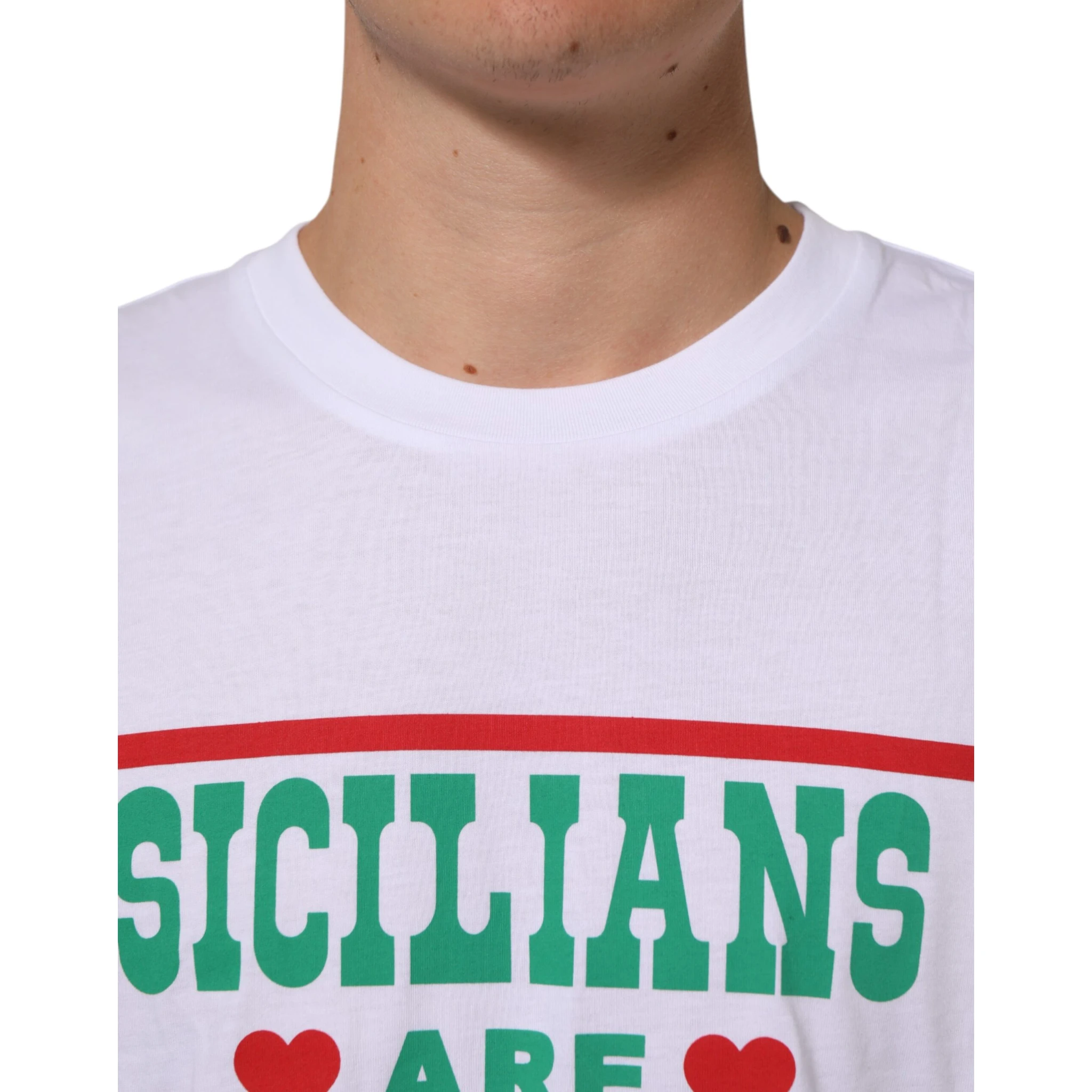 White Graphic Print Cotton CrewNeck T-shirt