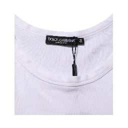 White Sleeveless Round Neck Tank Top T-shirt