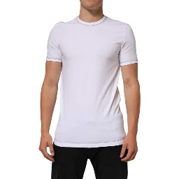 White Cotton Round Neck Men Underwear T-shirt