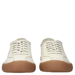 Beige Fabric Sneakers
