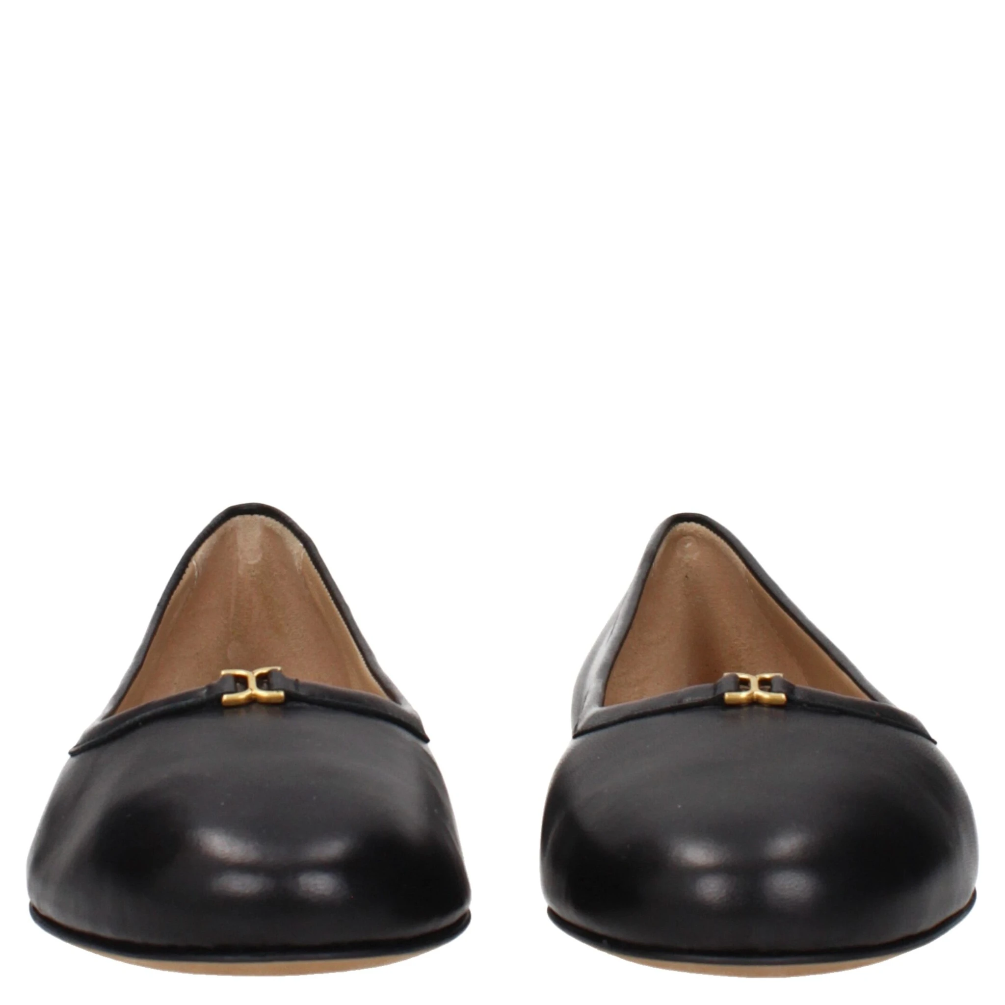 Black Leather Ballet Flats