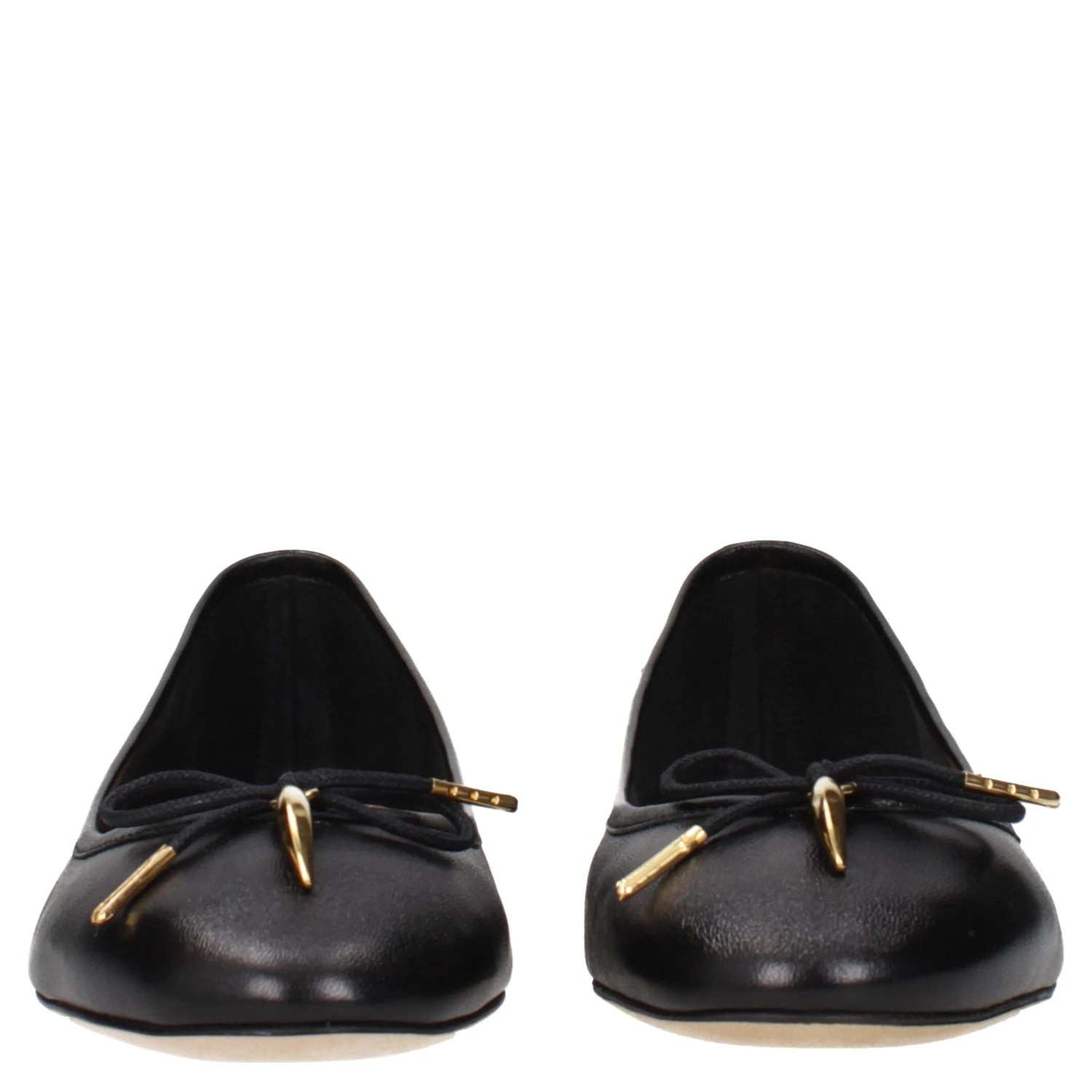Black Leather Ballet Flats