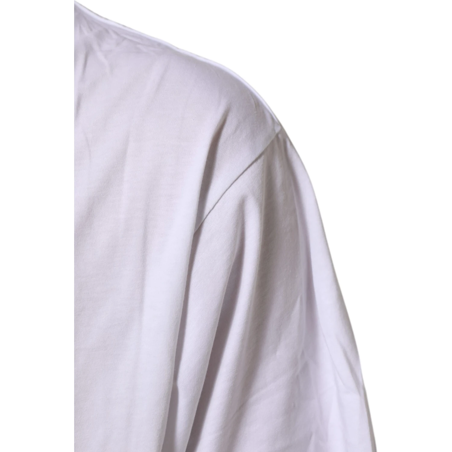 White Graphic Print Cotton Crew Neck T-shirt