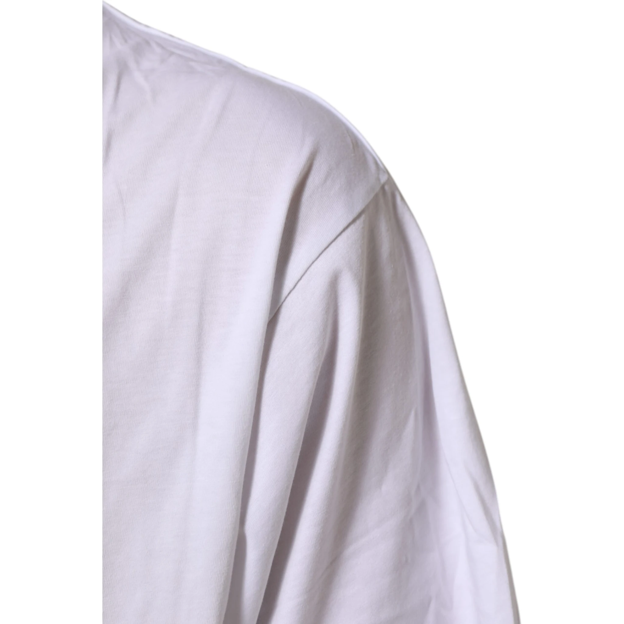 White Graphic Print Cotton Crew Neck T-shirt