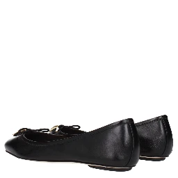 Black Leather Ballet Flats
