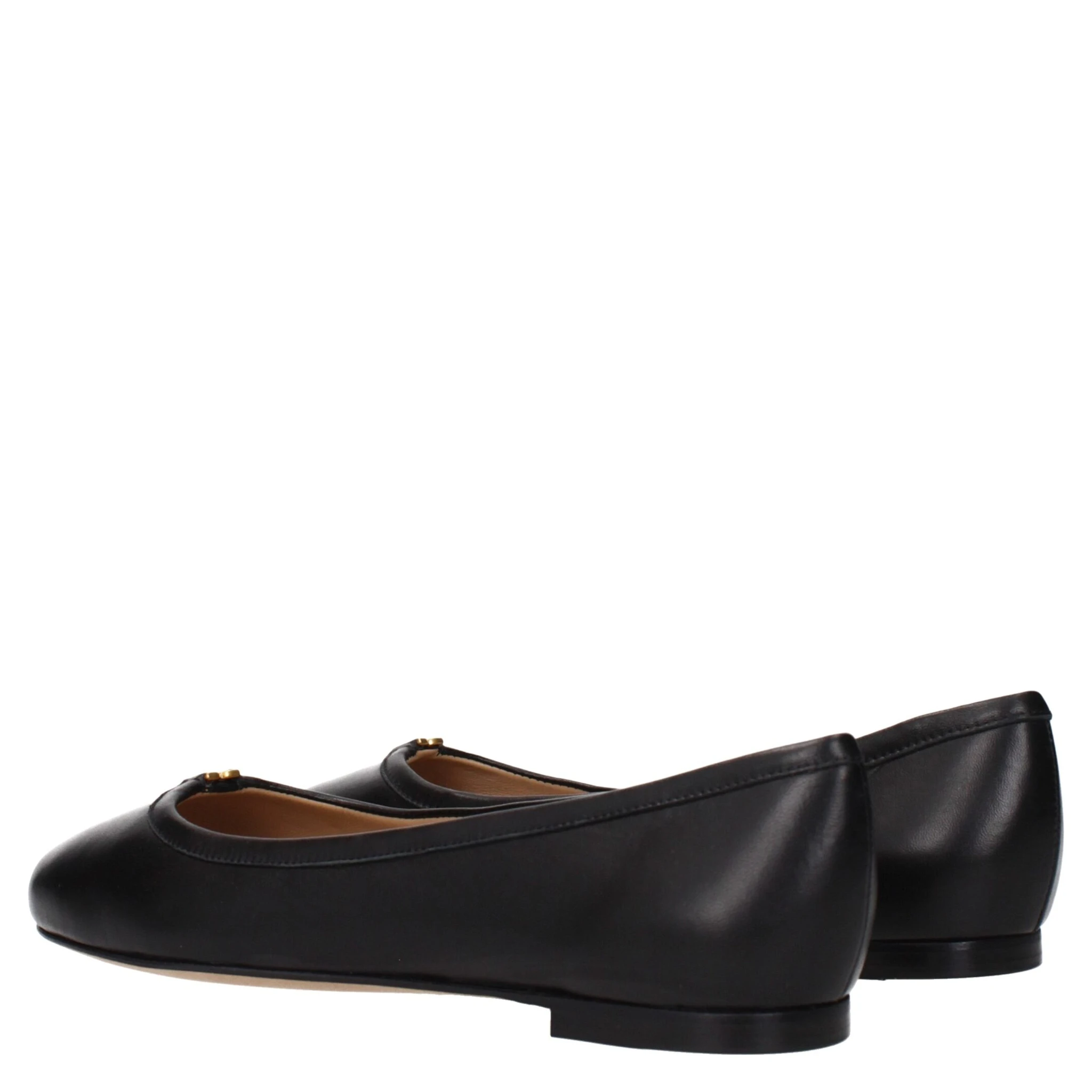 Black Leather Ballet Flats