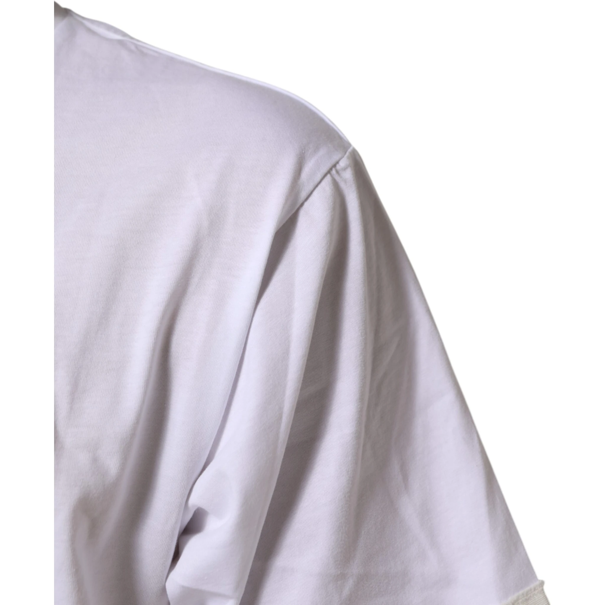 White Graphic Print Cotton Crew Neck T-shirt