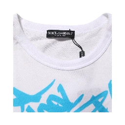 White Graphic Print Cotton Crew Neck T-shirt