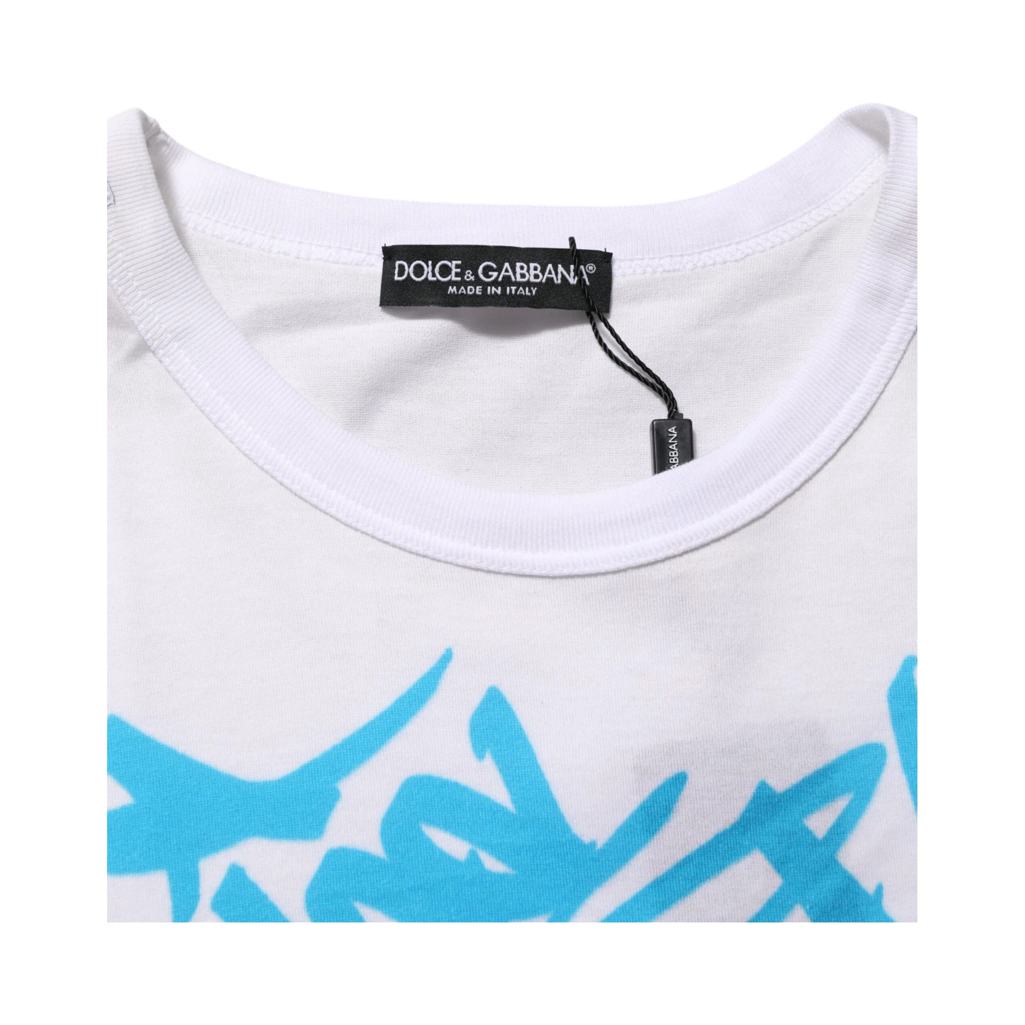 White Graphic Print Cotton Crew Neck T-shirt