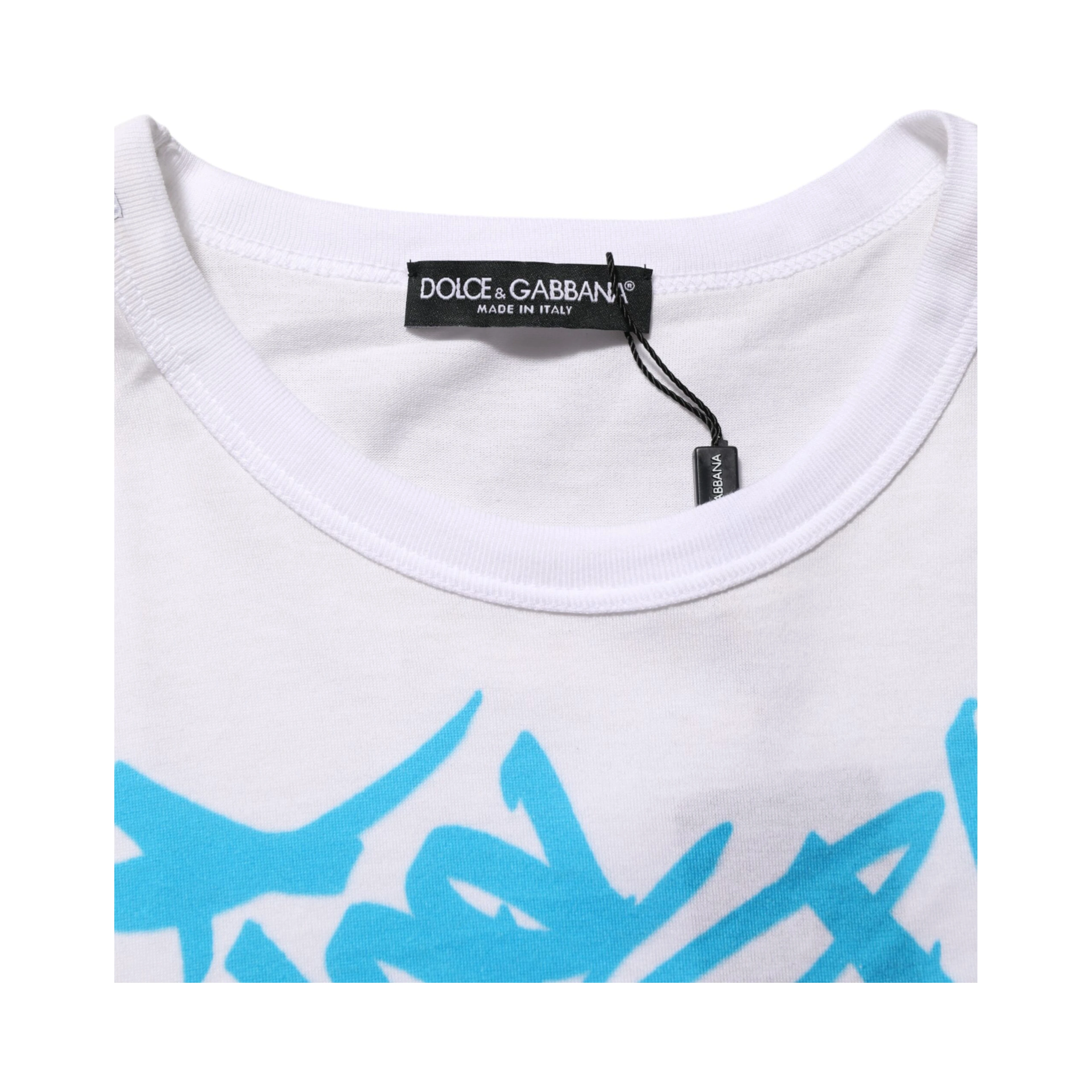 White Graphic Print Cotton Crew Neck T-shirt