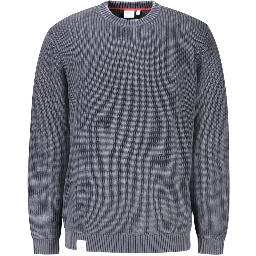 Blue Cotton Men Sweater