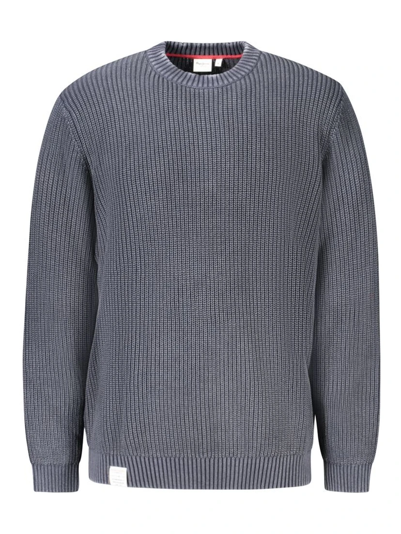 Blue Cotton Men Sweater