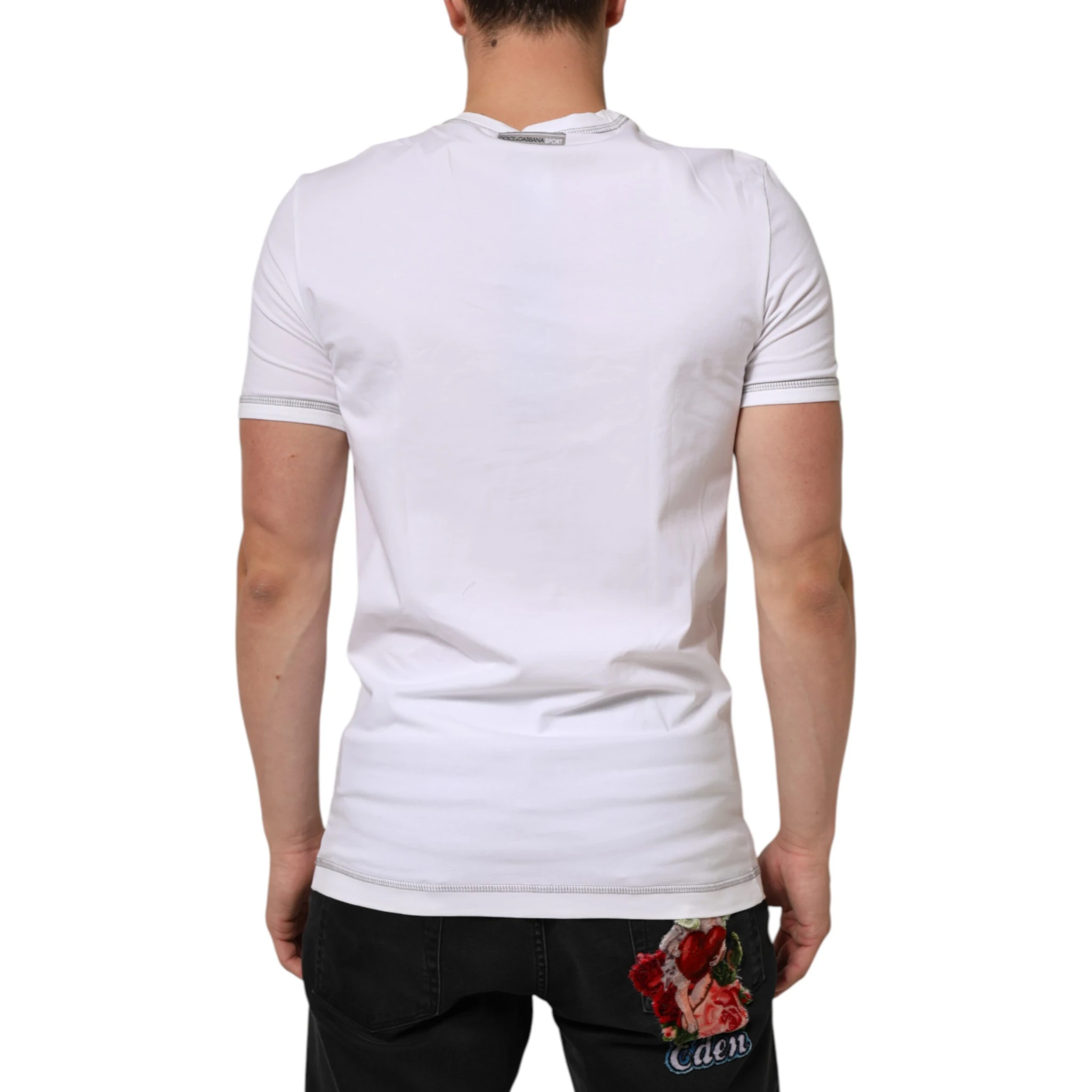 White Cotton Round Neck Men Underwear T-shirt